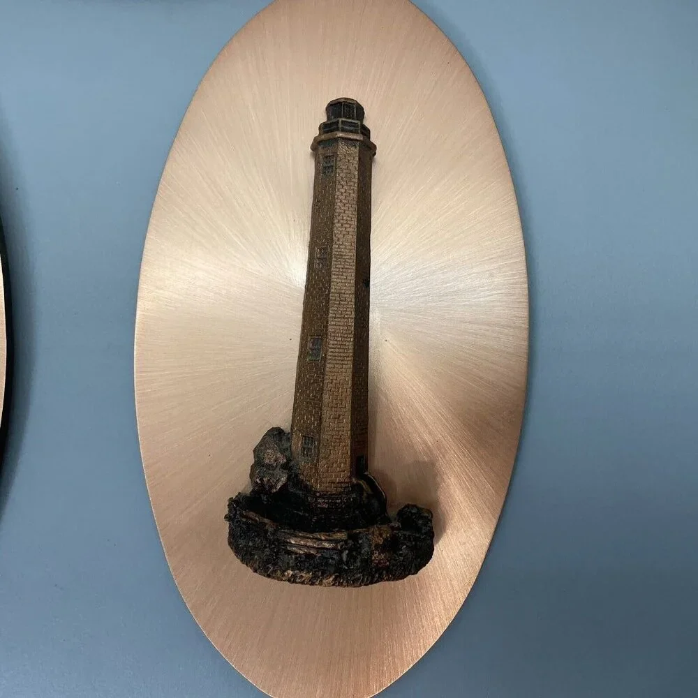 Vintage Copper Wall Art Plaque Oval 3D Home Decor Horse Hummingbird Lighthouse